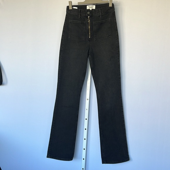 Reformation Peyton Zip Ultra High Rise Bootcut Jeans - size 27- black - Picture 5 of 10